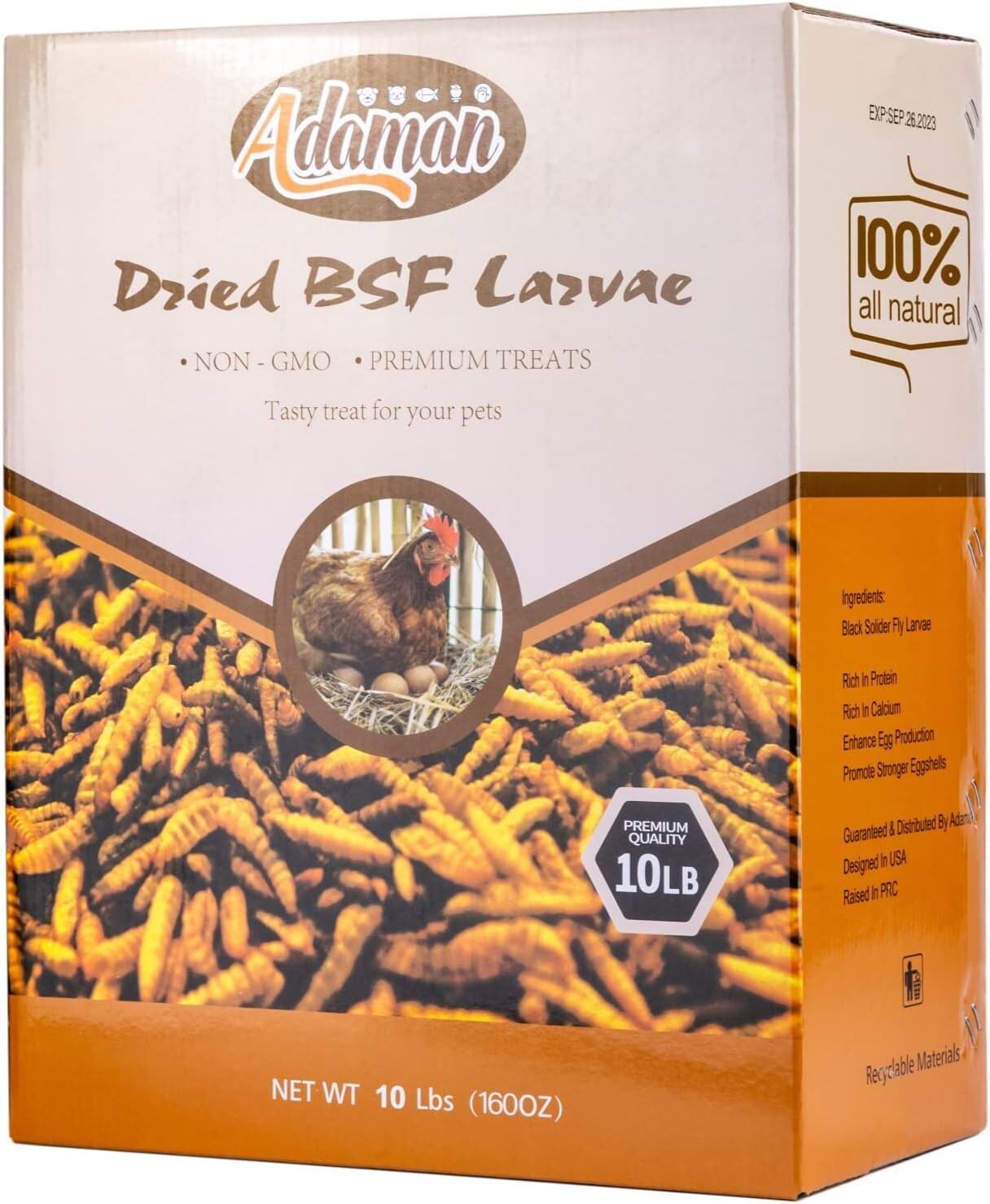 Sustainable 10LB Dried Black Soldier Fly Larvae - Premium Nutrition for All Pets