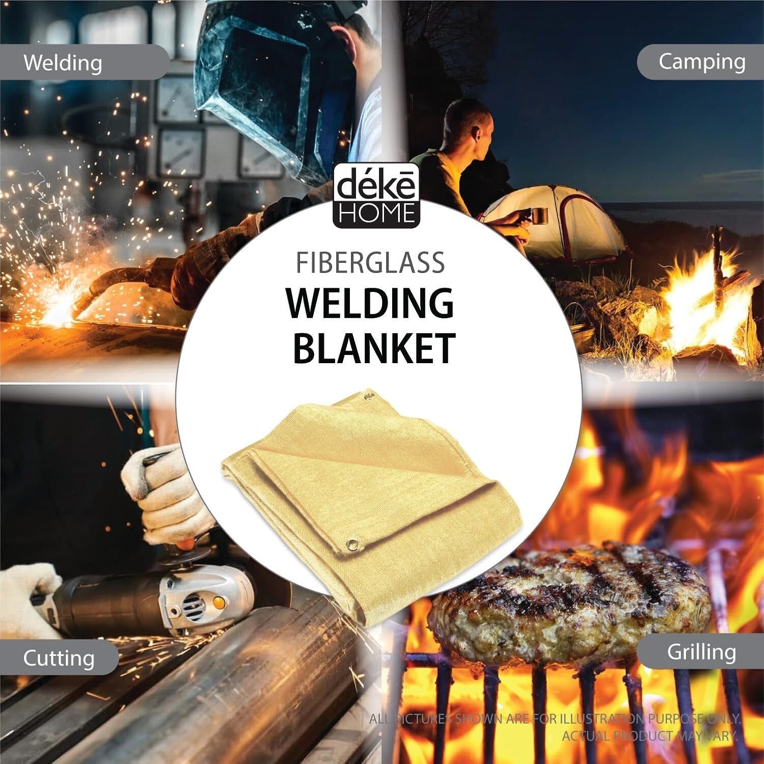 Multi-Purpose Fire Shield Blanket Set - Fireproof Welding Protection 2 Pack