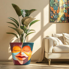 Load image into Gallery viewer, Unique 10 Inch Hand-Painted Head Planter Pot with Drainage for Indoor Plants