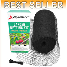 Load image into Gallery viewer, Extra Strong 15 x 50 ft Garden Netting for Deer and Pest Protection - Black Mesh