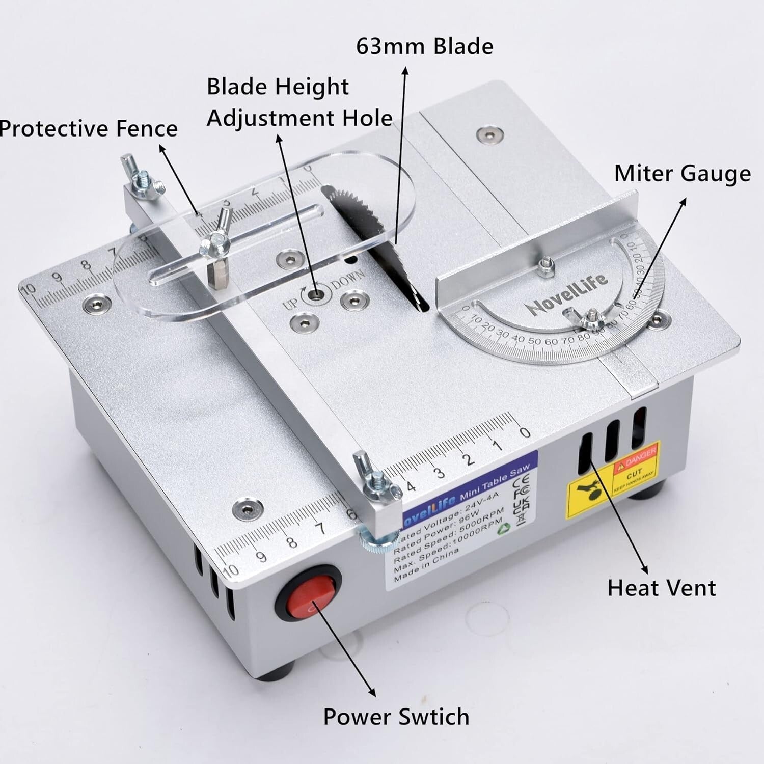 Versatile Mini Table Saw with Adjustable Depth - Perfect for Crafts and Models