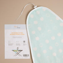 Load image into Gallery viewer, Aqua Blue &amp; Cream Wool Ironing Board Cover - Non-Slip &amp; Adjustable Design