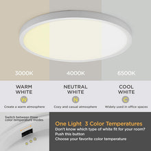 Load image into Gallery viewer, 2 Pack Flush Mount LED Ceiling Lights 15.8" - 240W Equivalent with 3-Tone CCT