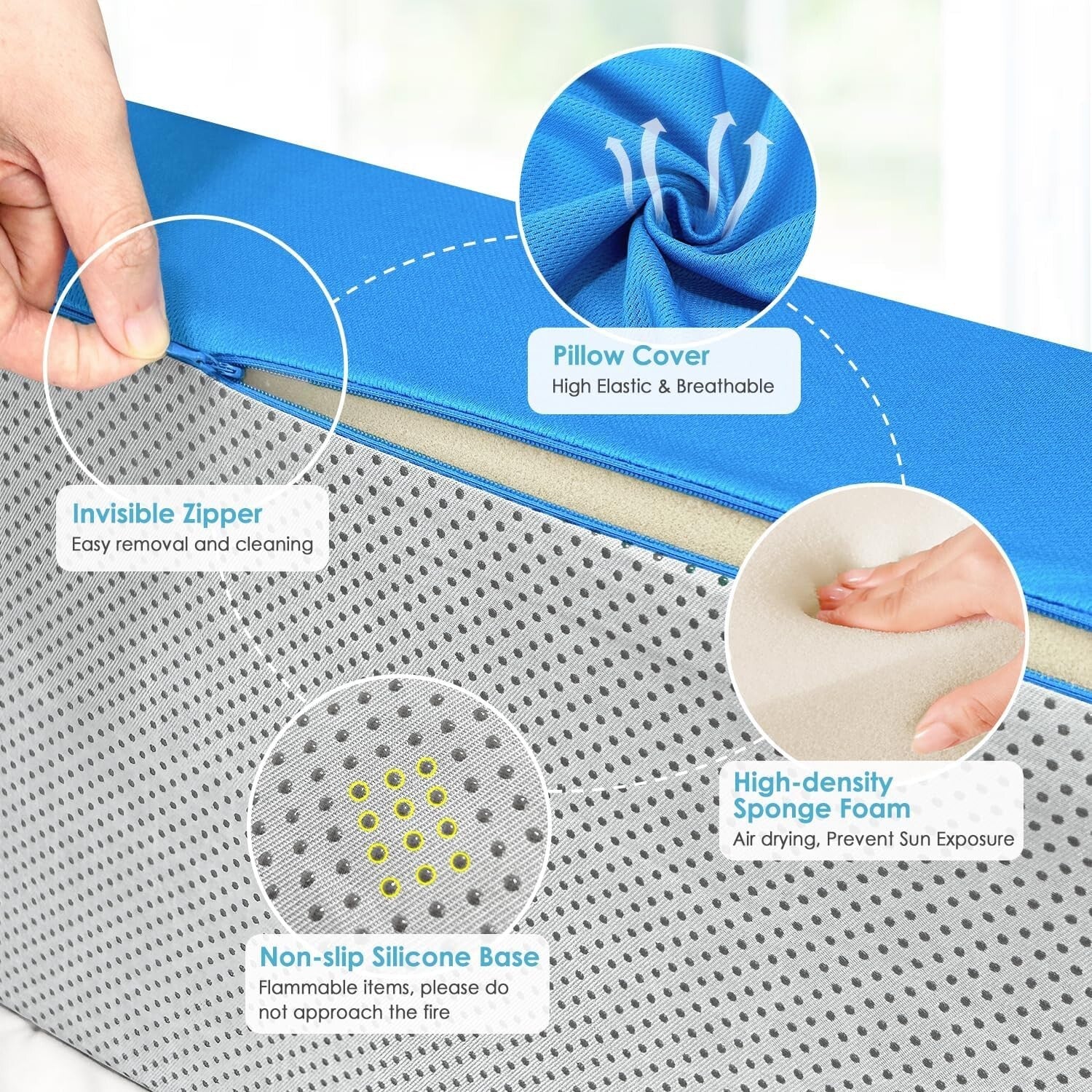 Triangular Incline Pillows for Back & Leg Support - Ideal for Bedridden Patients