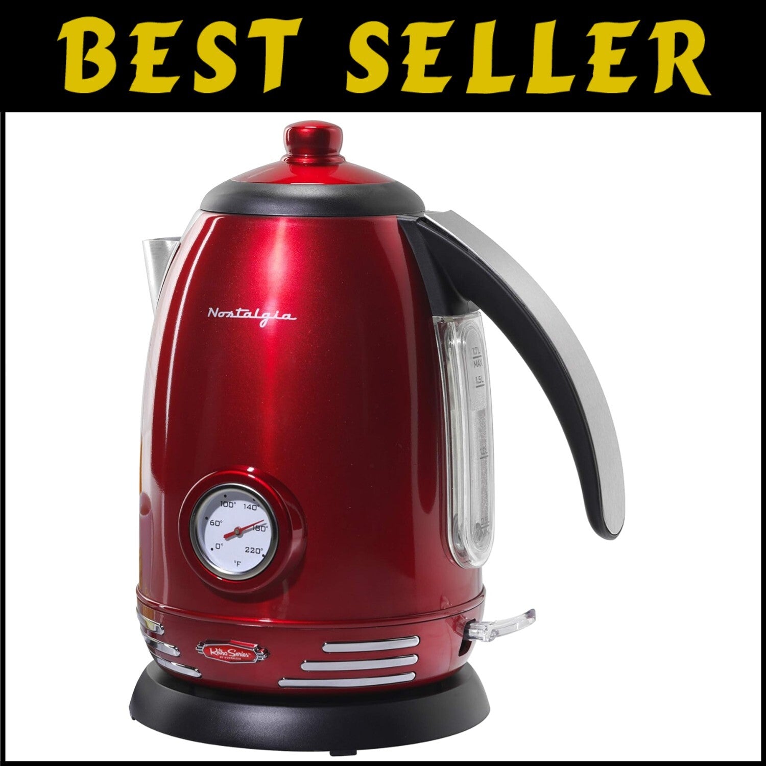 1.7L Retro Electric Water Kettle with 1500W Rapid Boil and Boil-Dry Protection