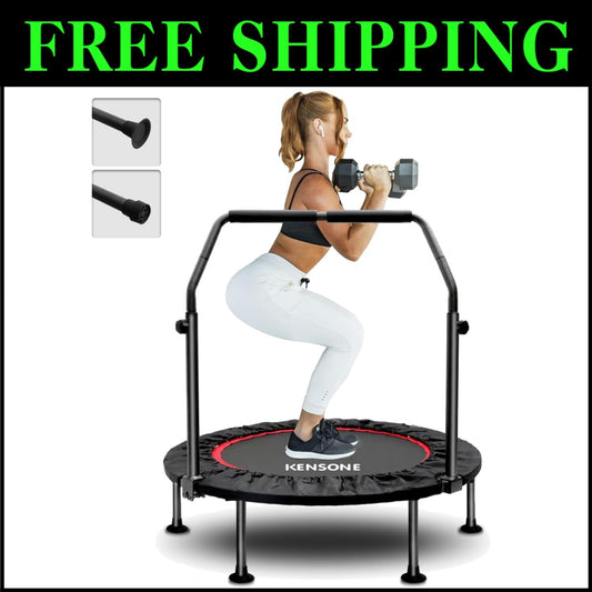 Compact 40" Mini Trampoline with Safety Handle - Perfect for Family Workouts