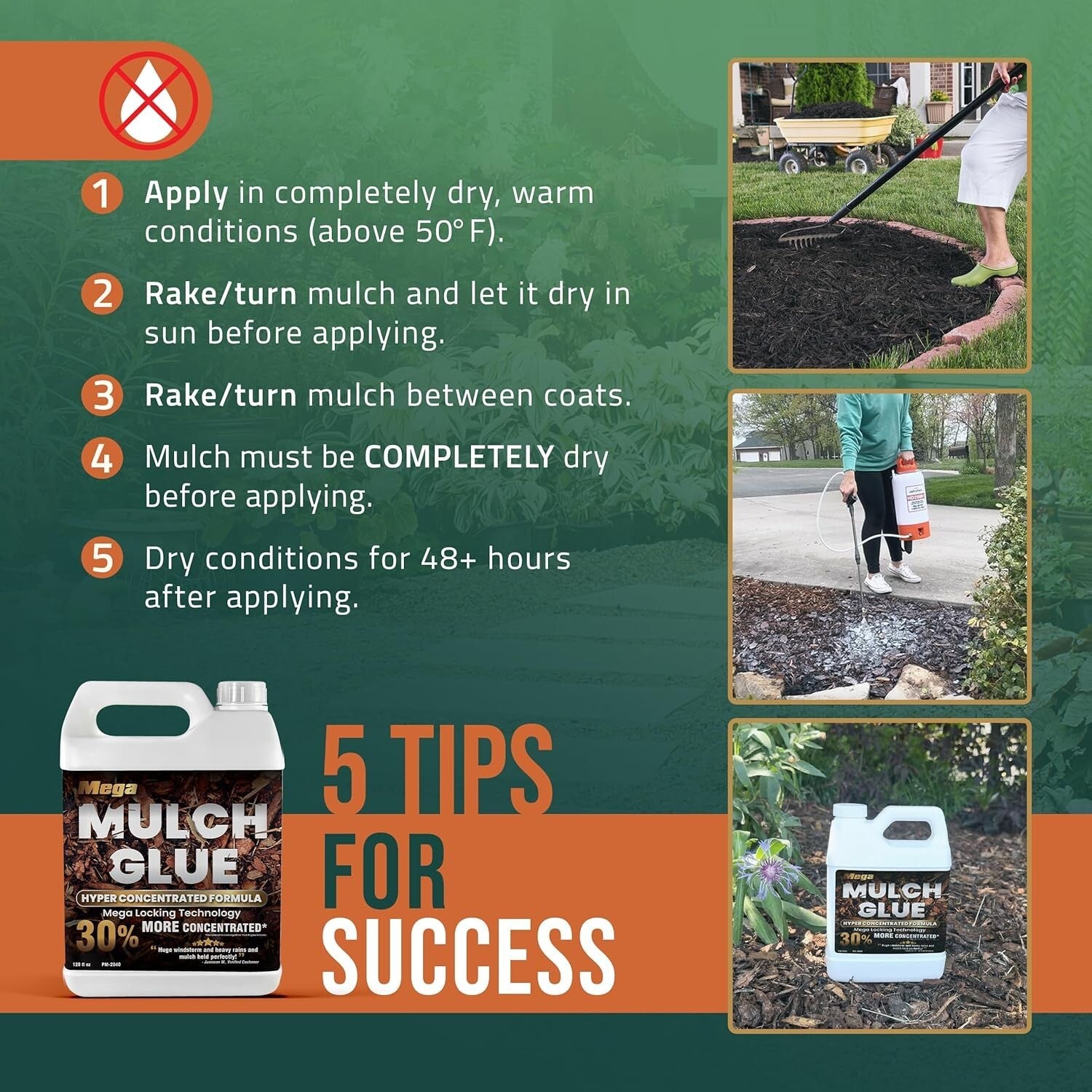 Fast-Drying Mulch & Gravel Glue - Long-Lasting Adhesive for Landscape Materials