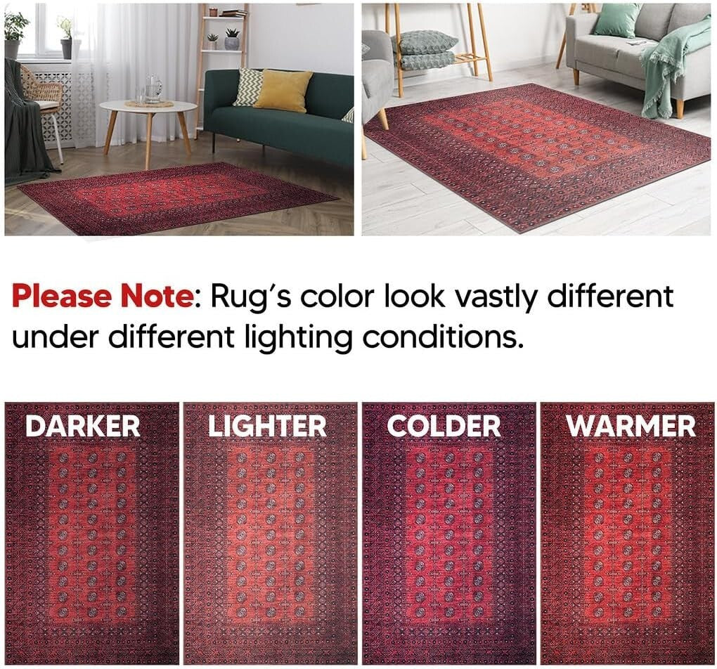 5' x 7' Geometric Area Rug - Easy Care, Non-Slip, Ideal for Busy Living Spaces