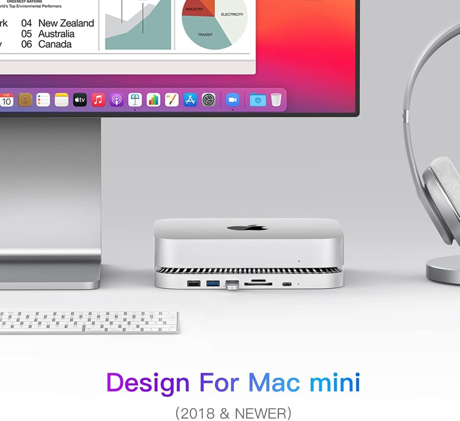 Mac Mini Hub with SSD Enclosure - Expand Storage with 7 Ports & Heat Dissipation