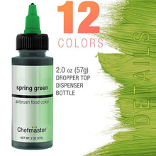 Load image into Gallery viewer, Edible Airbrush Food Colors - 12 Vibrant Shades with Convenient Dispenser