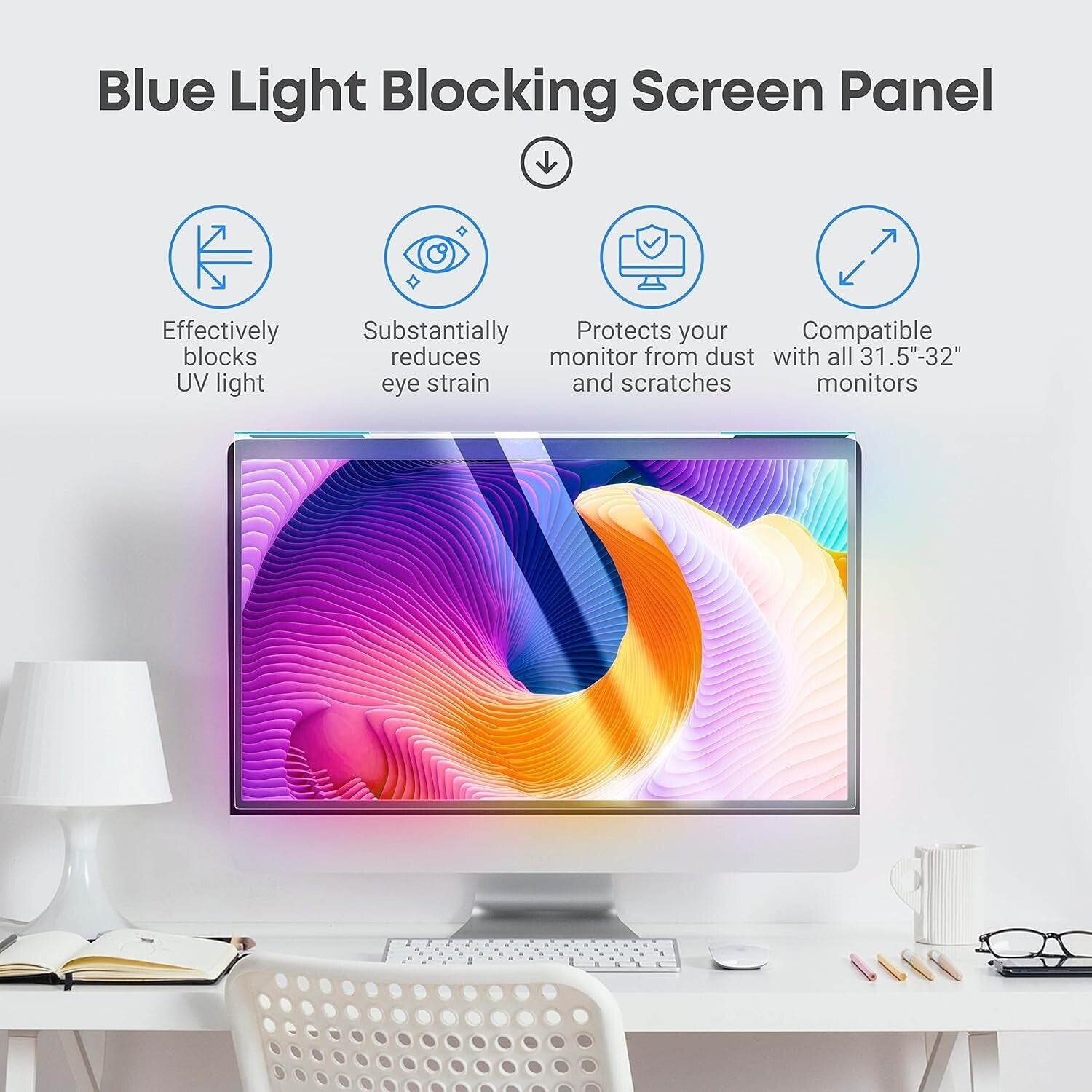 Blue Light Blocking Screen Protector for 31.5-32 Inch Monitors – Eye Protection