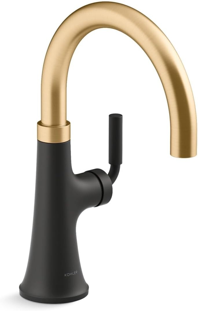 3-Spray Matte Black Kitchen Faucet - Durable Design with Temperature Memory