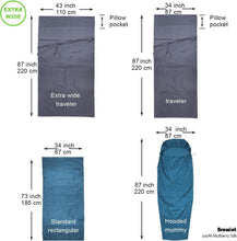 Load image into Gallery viewer, Premium Silk Sleeping Bag Liner, Extra Wide 87"x43" for Luxurious Travel Comfort
