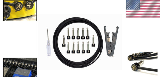 6 Piece Solderless Guitar Pedal Patch Cable Set - Ideal for Tidy Pedalboards