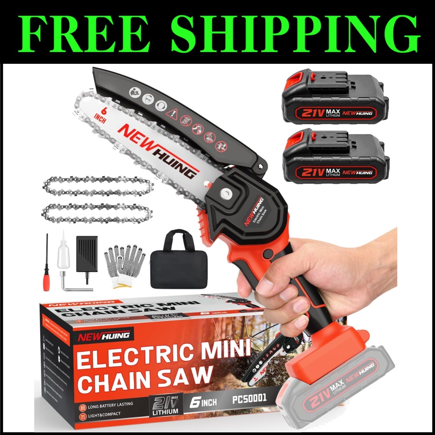 Portable Mini Chainsaw with Dual High-Wear Chains - Effortless Operation