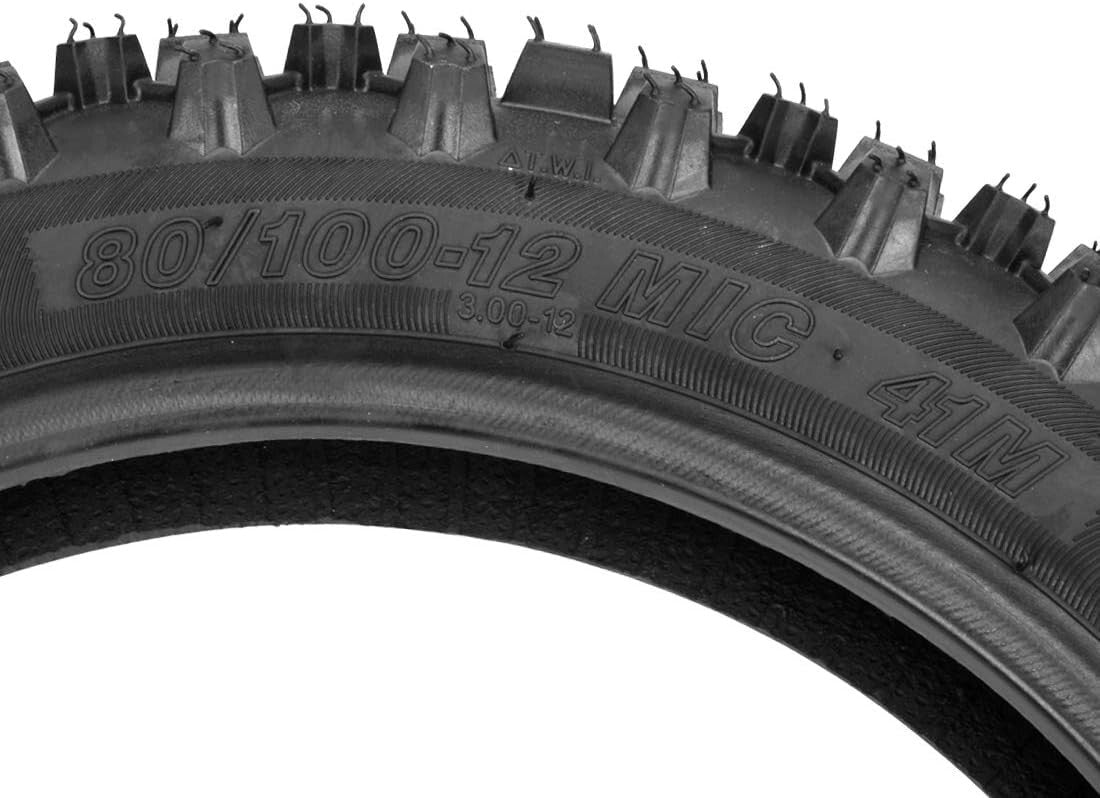 Durable 3.00-12 Off-Road Tire Set with Inner Tube for Pit Bikes & Dirt Rockets