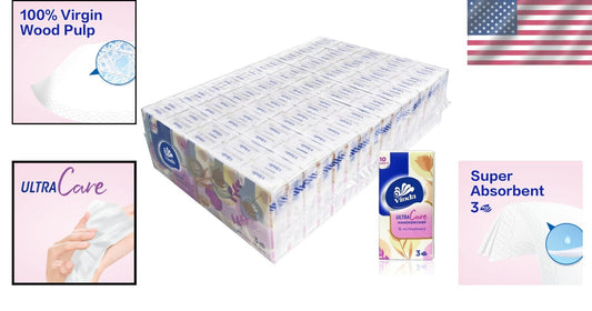 80 Packs of 3-Ply Travel-Sized Pocket Tissues - Everyday Hygiene Essential