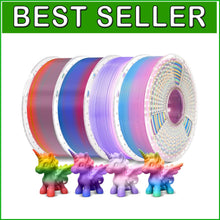 Load image into Gallery viewer, Easy-to-Use Rainbow PLA Filament 4 Pack - Gradient Colors 1.75mm, Vacuum Packed