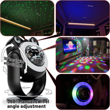 Load image into Gallery viewer, Dynamic Sound Activated Party Lights with Strobe and Star Projector Features
