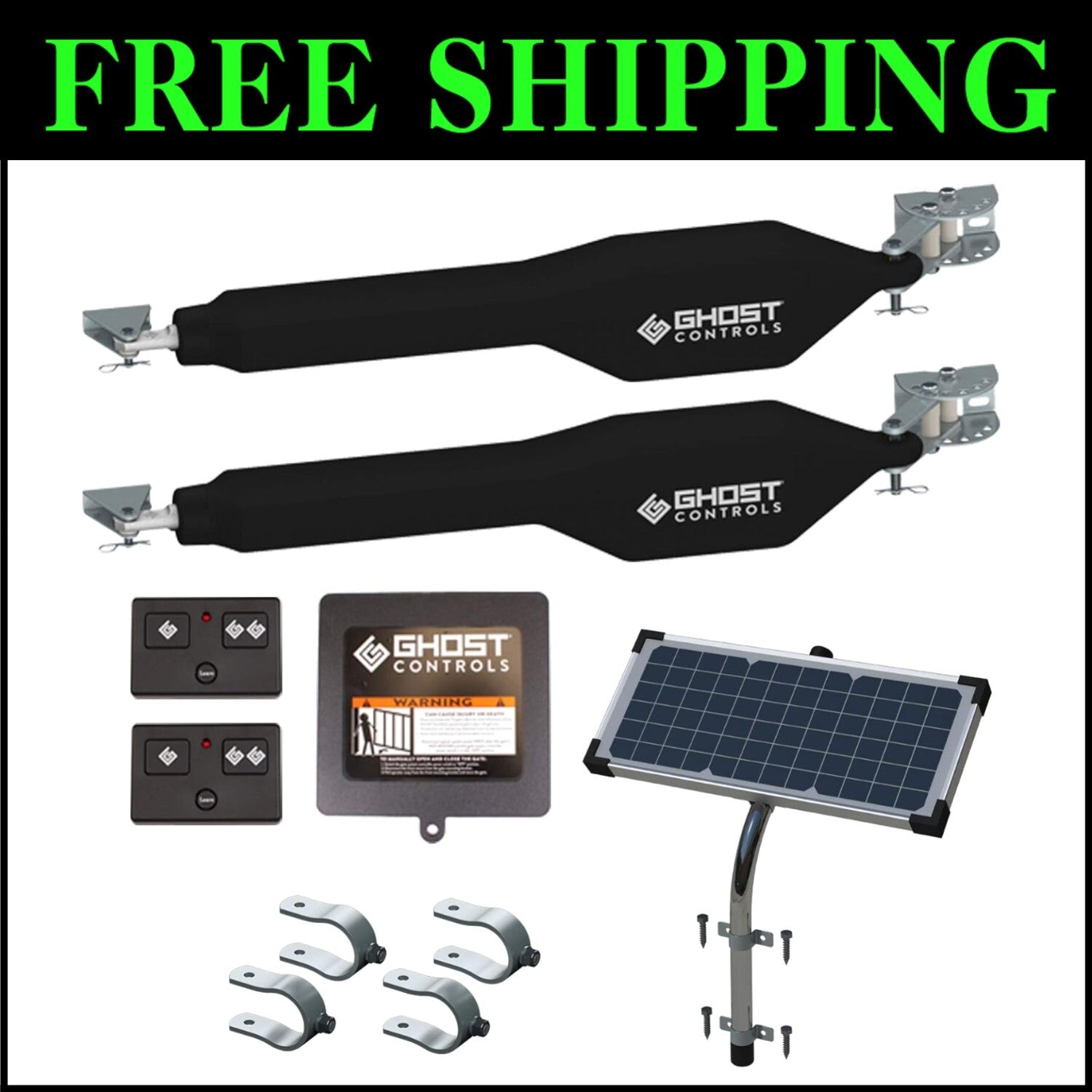 Versatile Solar Driveway Gate Opener Kit for Dual Swing Gates - 12V Battery