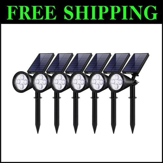 Durable Solar Spotlights for Pathway and Landscape - 6 Pack with Easy Install
