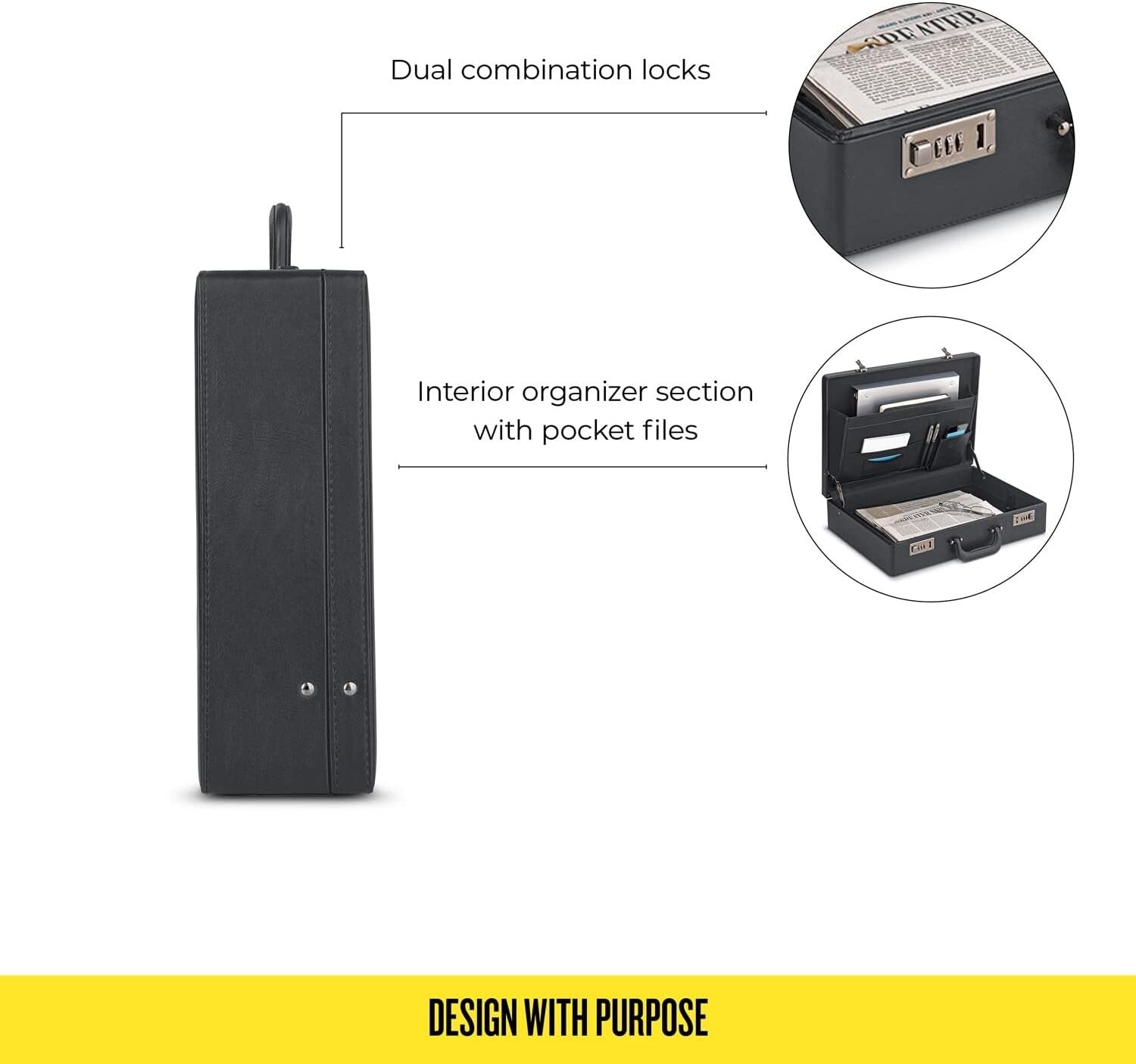 Grand Central Attache Briefcase - Sleek Locking Business Case for Professionals