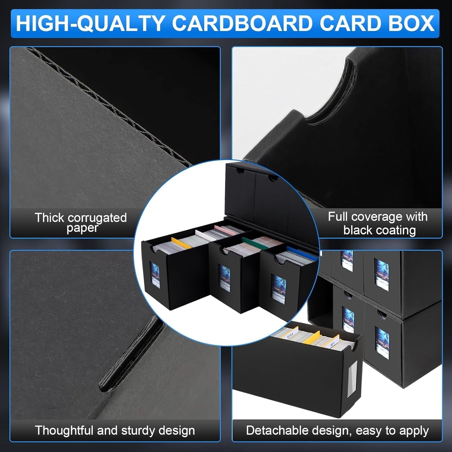 Portable Dustproof Trading Card Organizer - 24000+ Card Capacity with Dividers