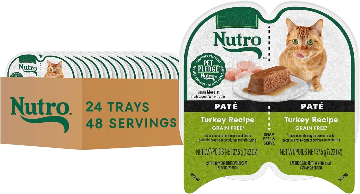 Nutritious 24-Pack Turkey Paté Cat Food - Complete Nutrition for All Breeds