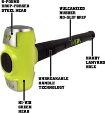 Load image into Gallery viewer, Revolutionary 16" Hi-Vis Sledge Hammer with Unbreakable Handle Technology