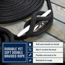 Load image into Gallery viewer, Soft Touch Nylon Dock Lines - 30 ft x 3/4 Inch, Ideal for Gentle Secure Docking