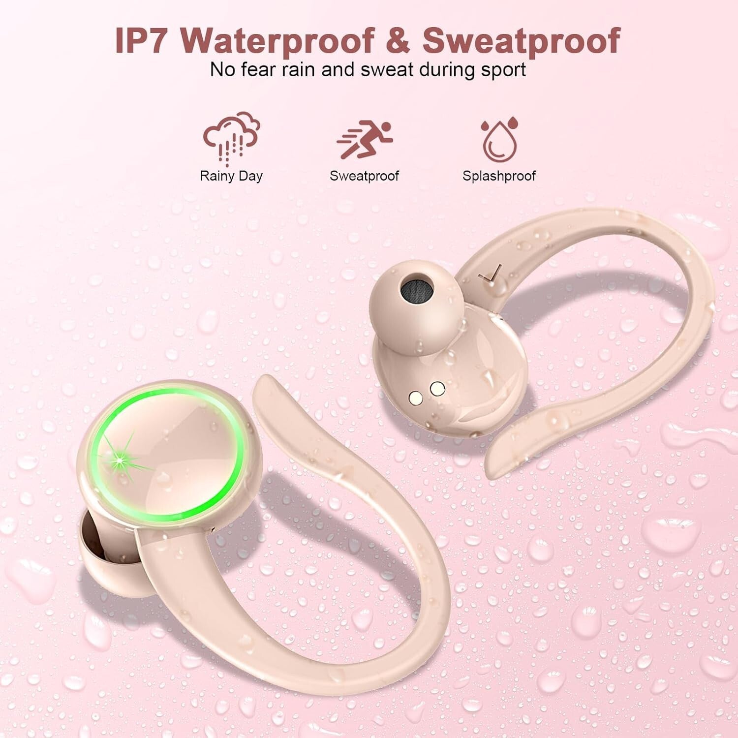 Bluetooth 5.3 Noise Cancelling Earbuds with 48H Playtime & IP7 Waterproof