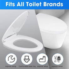Load image into Gallery viewer, Modern Elongated Toilet Seat with Adjustable Slow Close Hinges - Fits All Brands