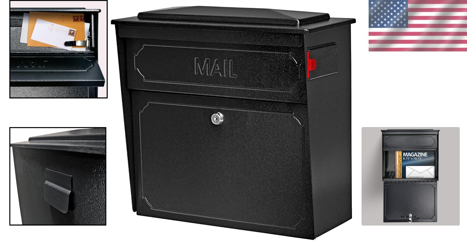 Classic Heavy-Gauge Locking Mailbox with Anti-Pry Mechanism - Mount Securely