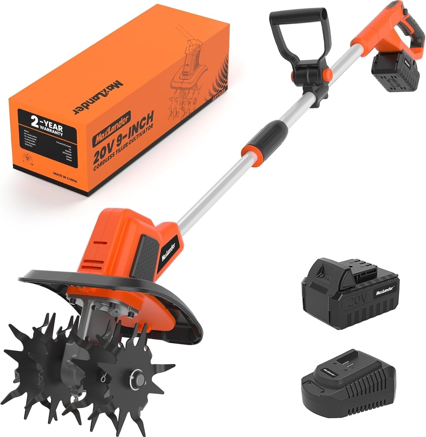 20V Cordless Tiller Cultivator with 48 Steel Tines for Efficient Gardening