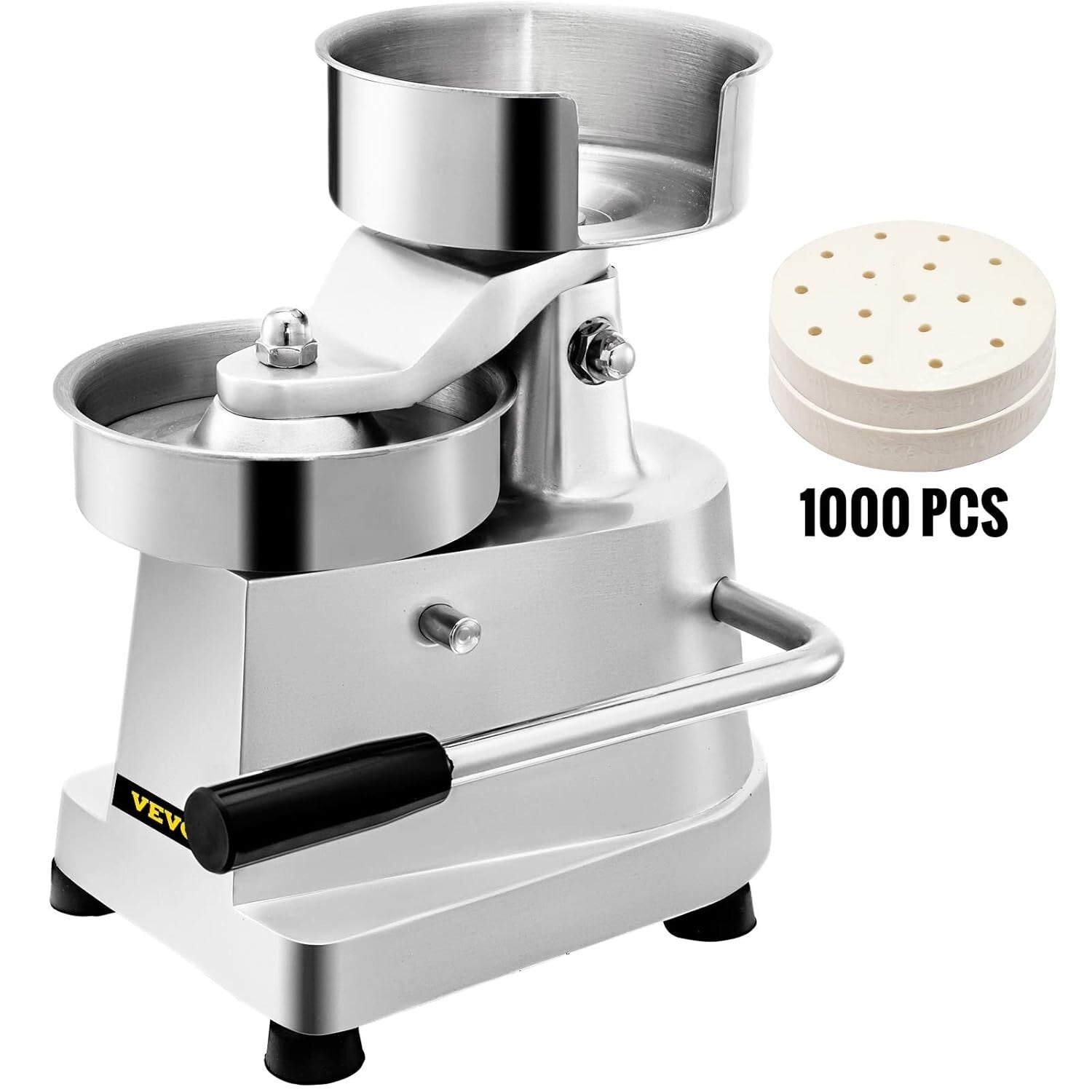 Easy-Clean 5-Inch Burger Press with 1000 Patty Papers for Restaurant & Home Use