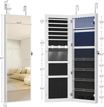 Load image into Gallery viewer, Polished Jewelry Armoire - 8 LED Lighted Full-Length Mirror Storage Solution