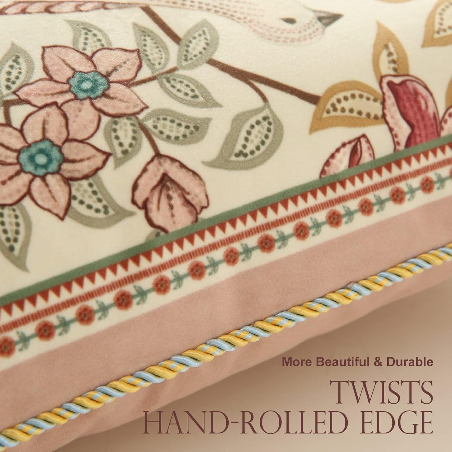 Elegant 4-Piece Machine Washable Velvet Pillow Covers - Bird & Floral Themes