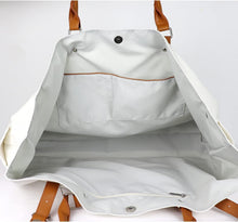 Load image into Gallery viewer, Stylish Waterproof Beach Bag with Vegan Leather Handle - Ideal for Travel &amp; Fun