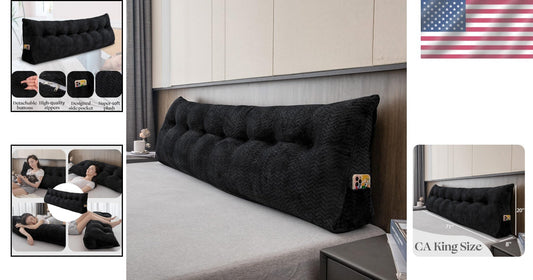 Ergonomic Large Wedge Pillow - California King Backrest for Reading & Relaxation