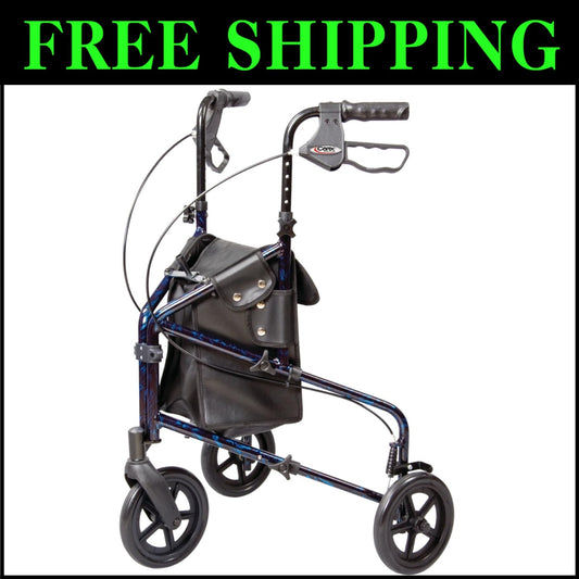 Maneuverable Trio Walker for Seniors - Adjustable Handles and Quick Collapse