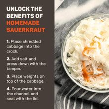 Load image into Gallery viewer, Versatile 1/2 Gallon Fermentation Crock Kit for Sauerkraut, Kimchi &amp; Pickles