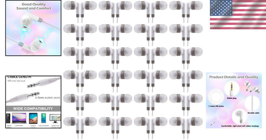 Affordable 100 Pack Earbuds with Rounded Tips - Perfect for Promotions & Gifting