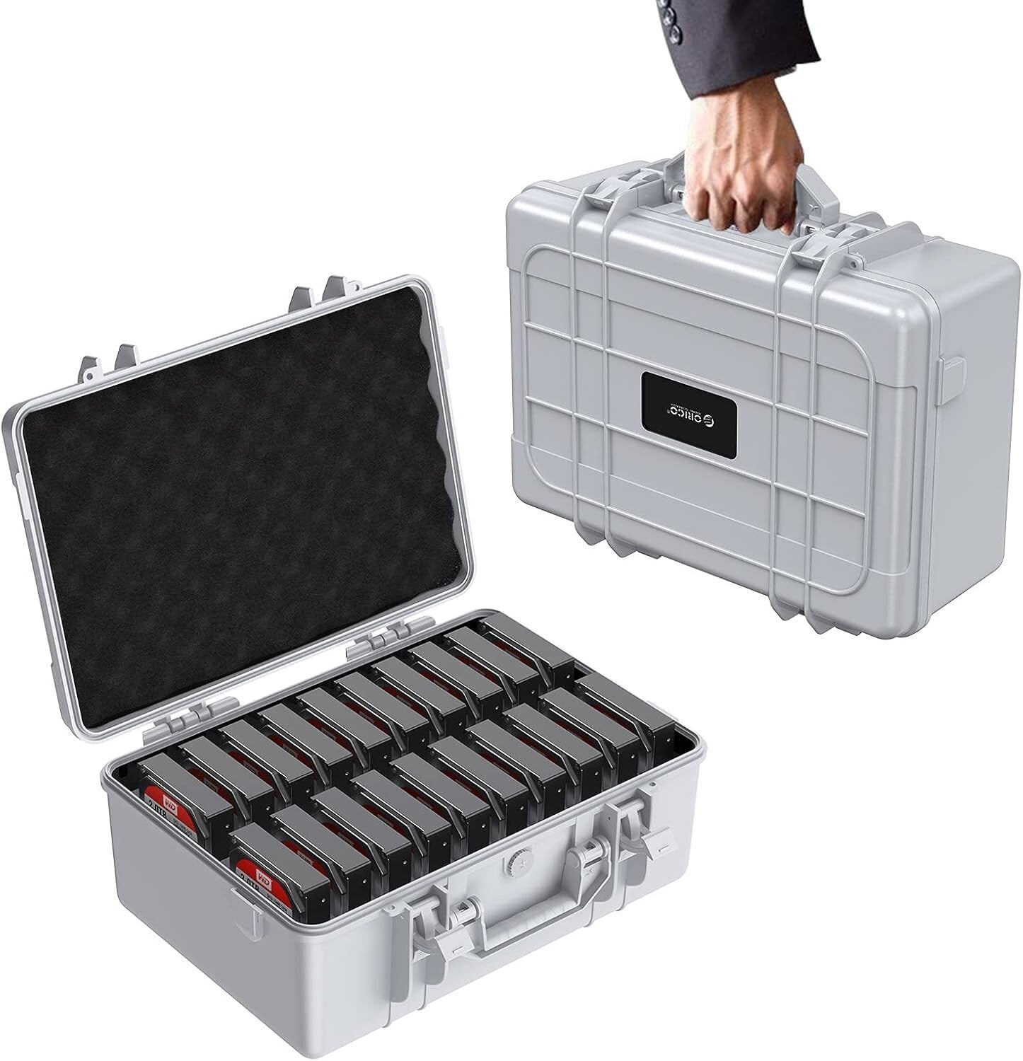 Durable Multi-Protection 3.5-Inch Hard Drive Carrying Case - 20 HDDs Capacity
