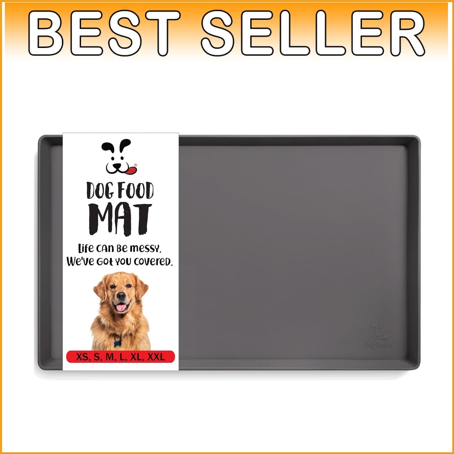 Extra-Large 28" x 18" Dog Food Mat - Waterproof & Chemical-Free, Shadow Color