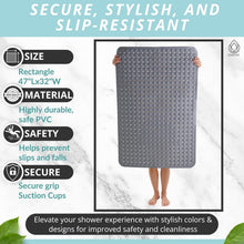 Load image into Gallery viewer, 47" x 32" Heavyweight Non-Slip Shower Mat with Suction Cups &amp; Easy Drainage
