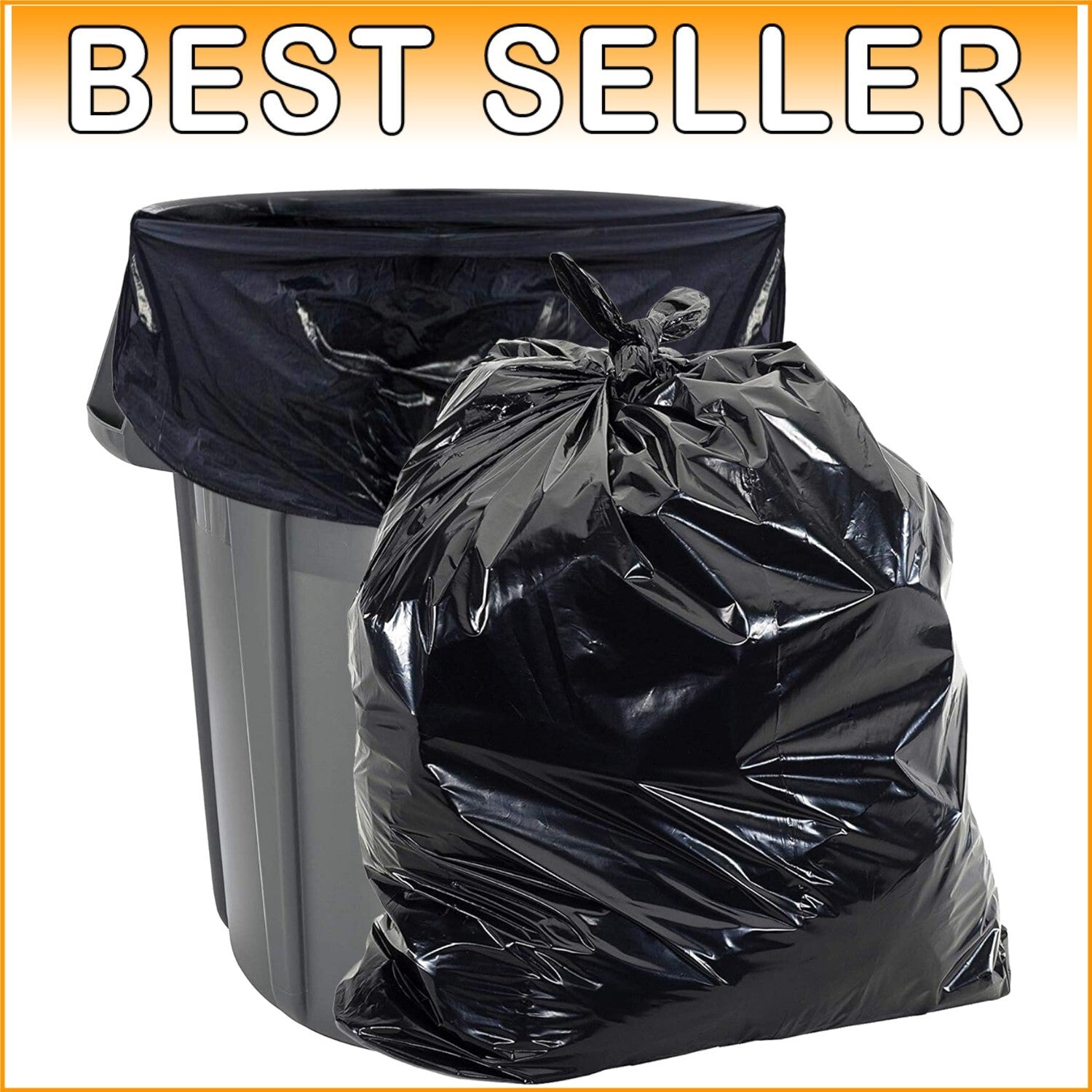 Frustration-Free 55 Gallon Trash Bags - 100 Pack - Made from Recycled Materials