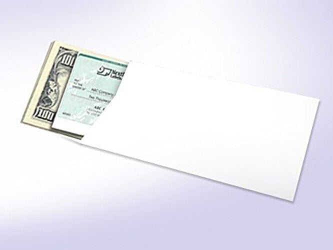 Bulk 500 Heavyweight White Envelopes with Gummed Flap for Cash & Valuables