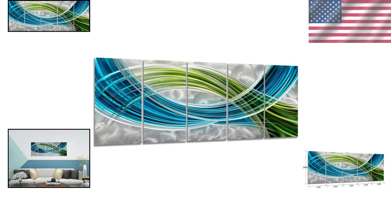Abstract 3D Metal Wall Art – Lightweight, Waterproof & Easy to Hang Décor