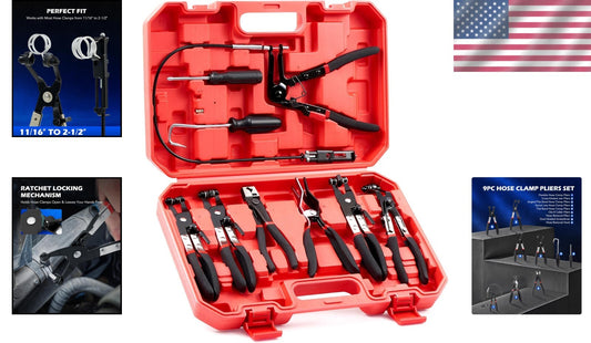 Flexible Long Reach Hose Pliers Set - Perfect for Cars, Trucks & Motorcycles