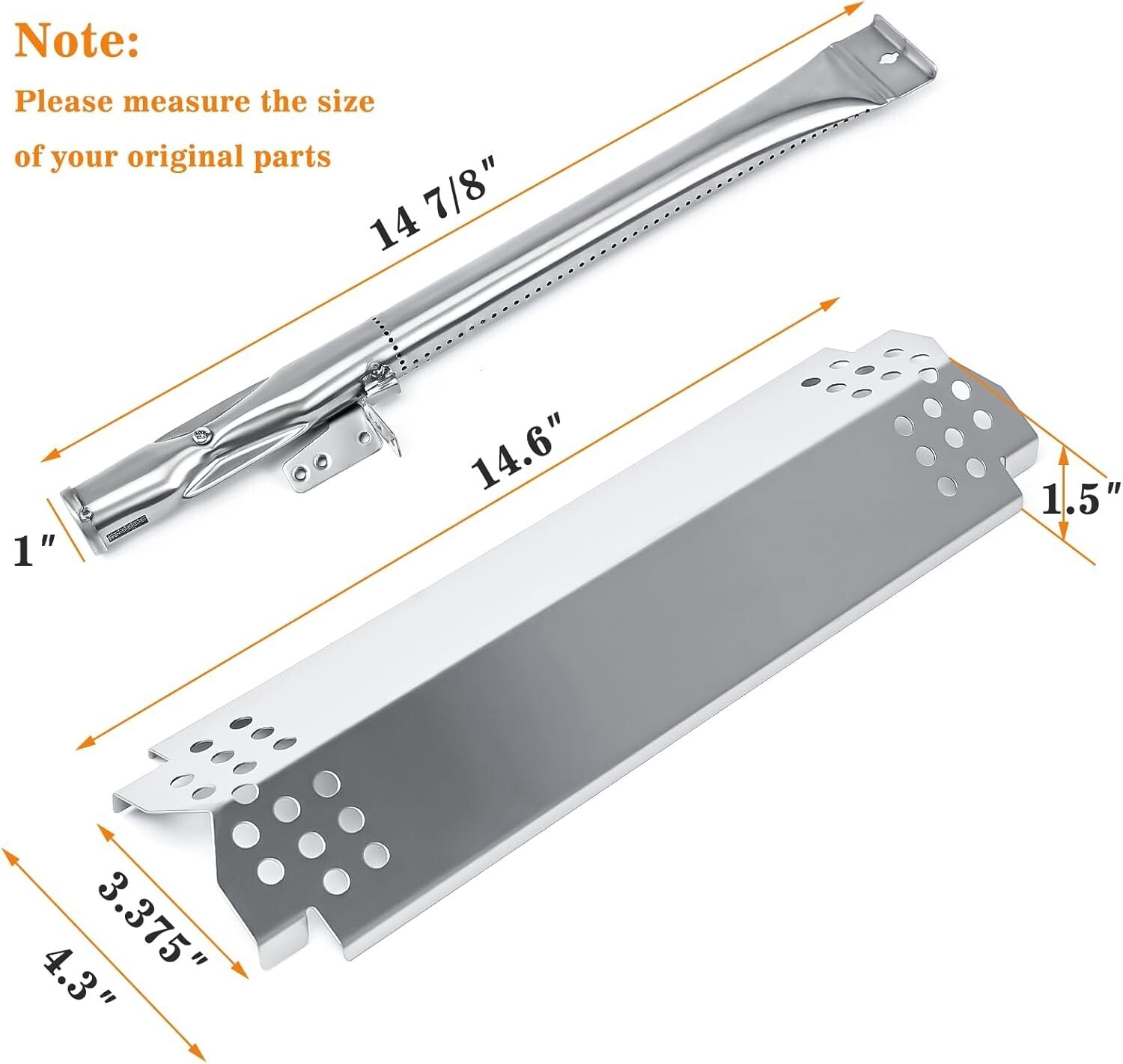 Nexgrill Replacement Parts Kit: Stainless Steel Burners & Heat Plates, 5 Pack